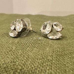 J CREW costume jewelry faux diamond cluster studs